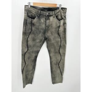 Urban Outfitters BDG Jeans Women 32 Grey Green Dye Mid Rise Twig Ankle Denim